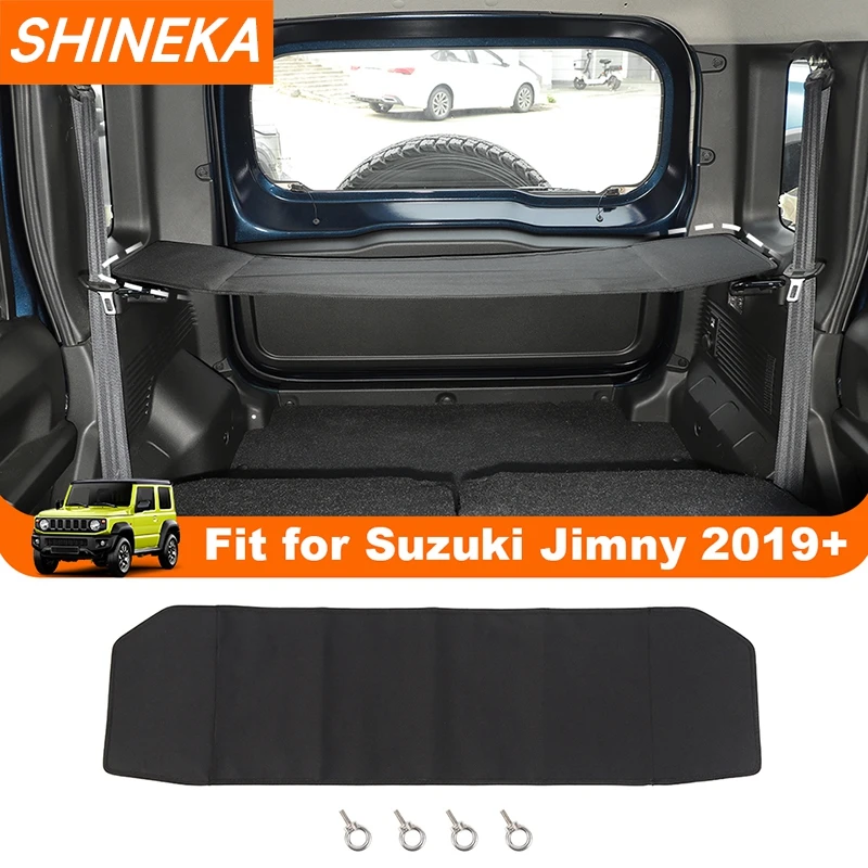 SHINEKA Tylna kurtyna bagażnika Pokrowiec do przechowywania Siatka Organizer do Suzuki Jimny 4-drzwiowy 2019… SHINEKA Tylna kurtyna bagażnika Pokrowiec do przechowywania Siatka Organizer do Suzuki Jimny 4-drzwiowy 2019…