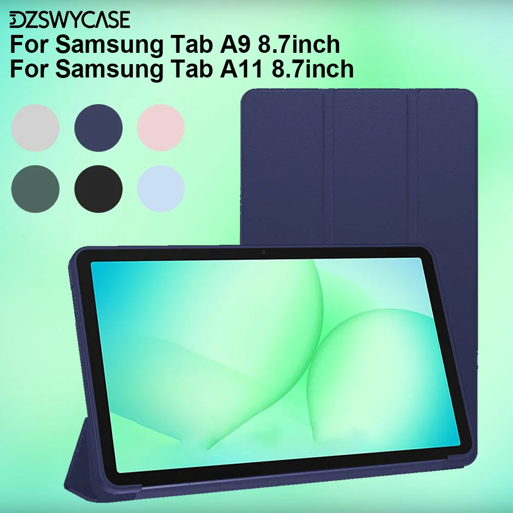 Silikonowe etui do Samsung Galaxy Tab A9/A11 8.7 cala SM-X110 X130, składana podstawka, smukła klapka, obsługa… Silikonowe etui do Samsung Galaxy Tab A9/A11 8.7 cala SM-X110 X130, składana podstawka, smukła klapka, obsługa…