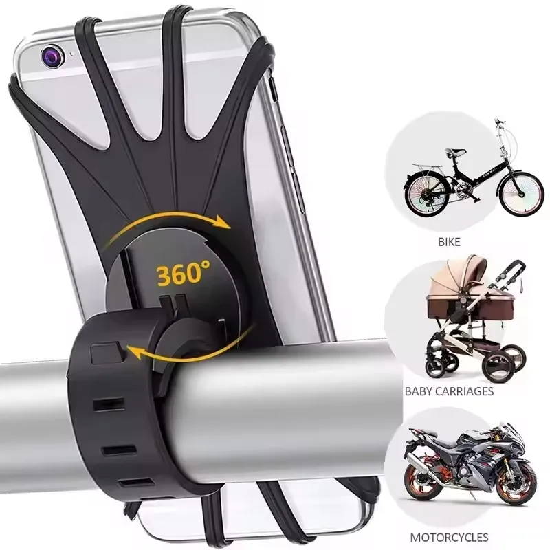 Silikonowy uchwyt rowerowy na telefon, uniwersalny uchwyt na telefon komórkowy do roweru i motocykla, mocowany…