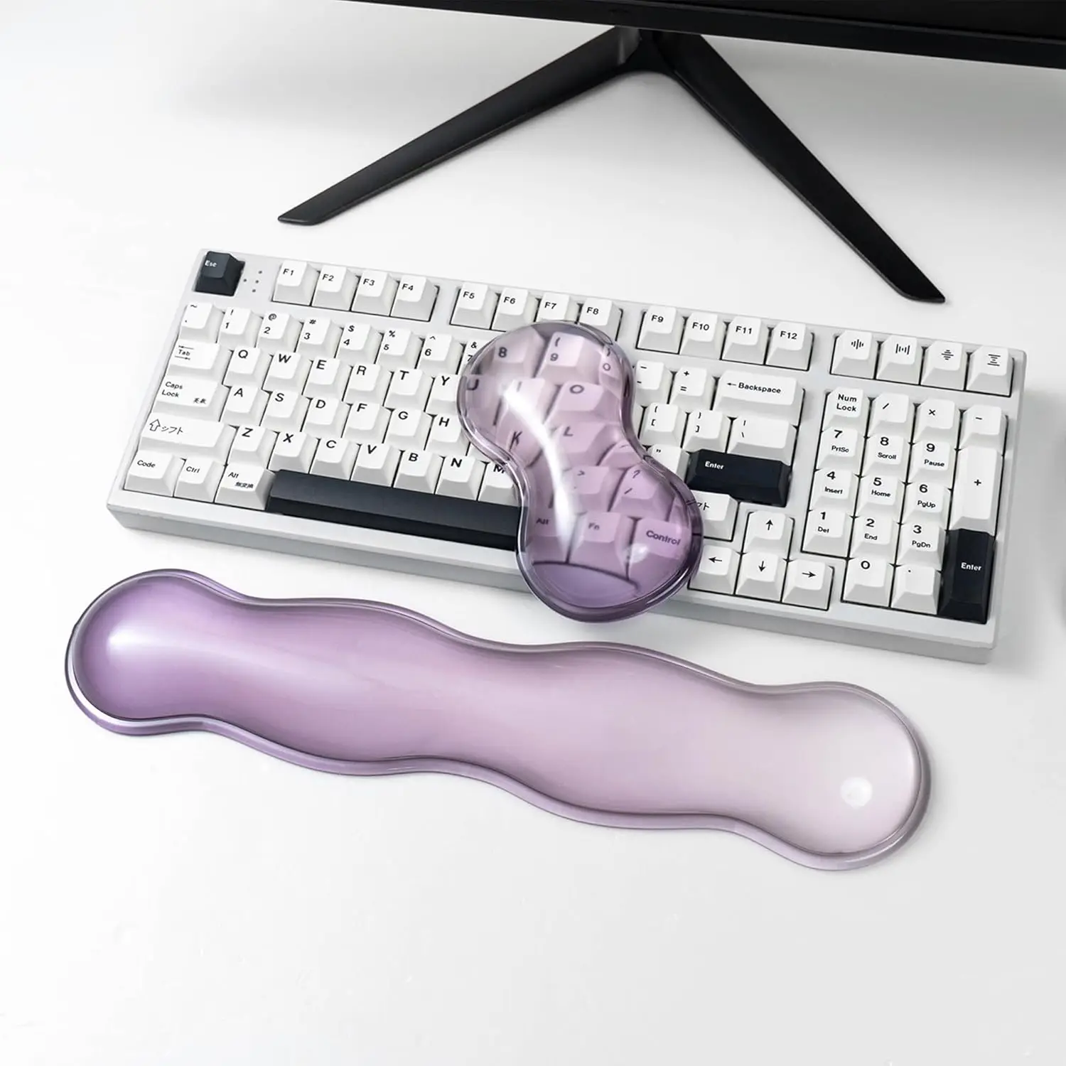 Silikonowy Żelowy Ergonomiczny Zestaw Podkładek Pod Nadgarstki do Klawiatury i Myszki, Przezroczysta Podkładka… Silikonowy Żelowy Ergonomiczny Zestaw Podkładek Pod Nadgarstki do Klawiatury i Myszki, Przezroczysta Podkładka…