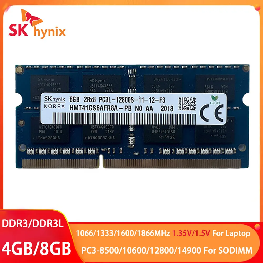SK Hynix DDR3 DDR3L Pamięć RAM do laptopa 8GB 4GB 1066 1333 1866 1600MHz PC3-12800 10600 8500 14900 1.35V/1.5V…