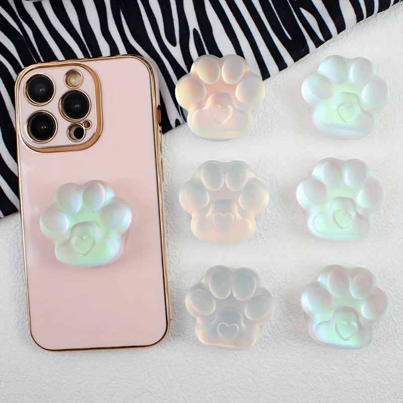 Składany stojak na telefon ABS Cute Cat Paw Love Heart Finger Ring Holder Matte Translucent Sticky Bracket dla…