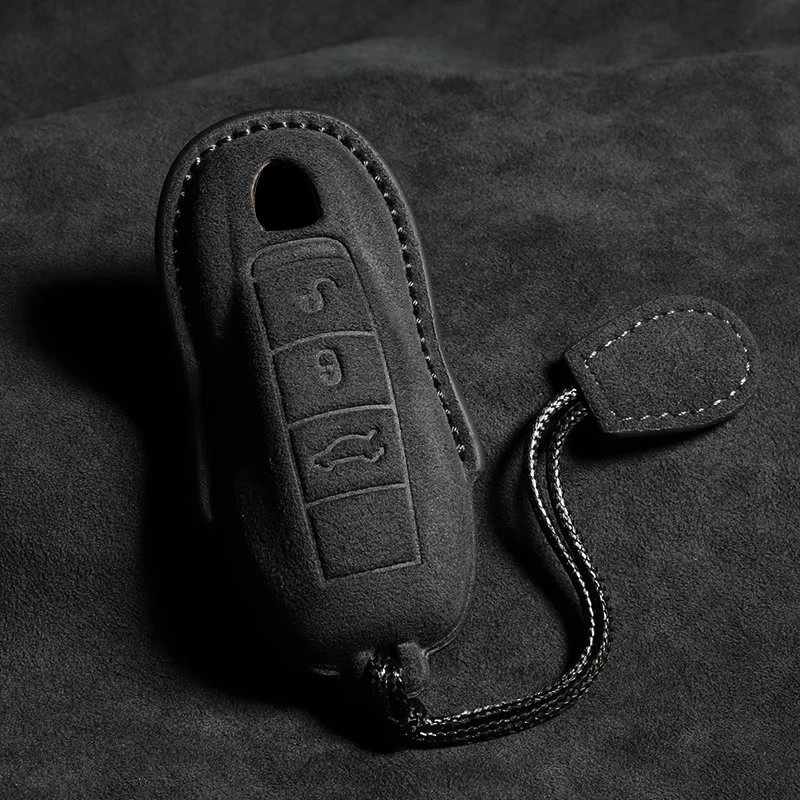Skórzane etui na kluczyk samochodowy do Porsche Panamera Spyder Carrera Macan Cayman Cayenne 911 970 981 991…