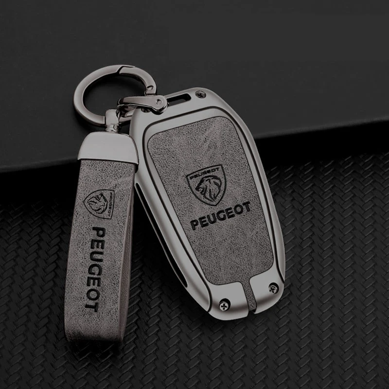 Skórzane etui na kluczyk samochodowy ze stopu Zine do Peugeot 308 408 508 2008 3008 4008 5008 Akcesoria do… Skórzane etui na kluczyk samochodowy ze stopu Zine do Peugeot 308 408 508 2008 3008 4008 5008 Akcesoria do…