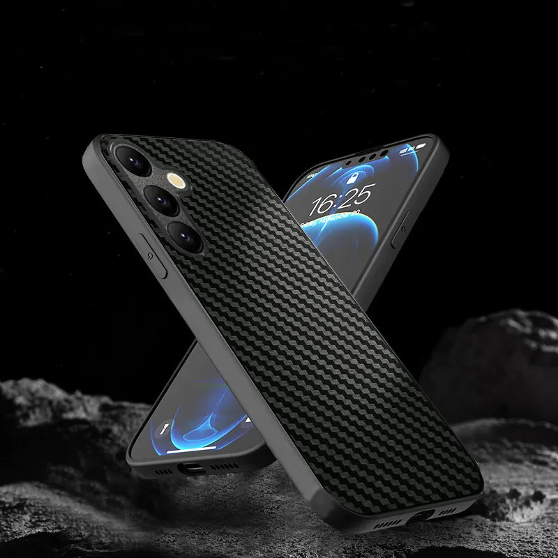 Skórzane etui ochronne z włóknem węglowym na telefon Samsung Galaxy A57 A56 A55 A37 A35 A36 A26 A25 A17 A16…