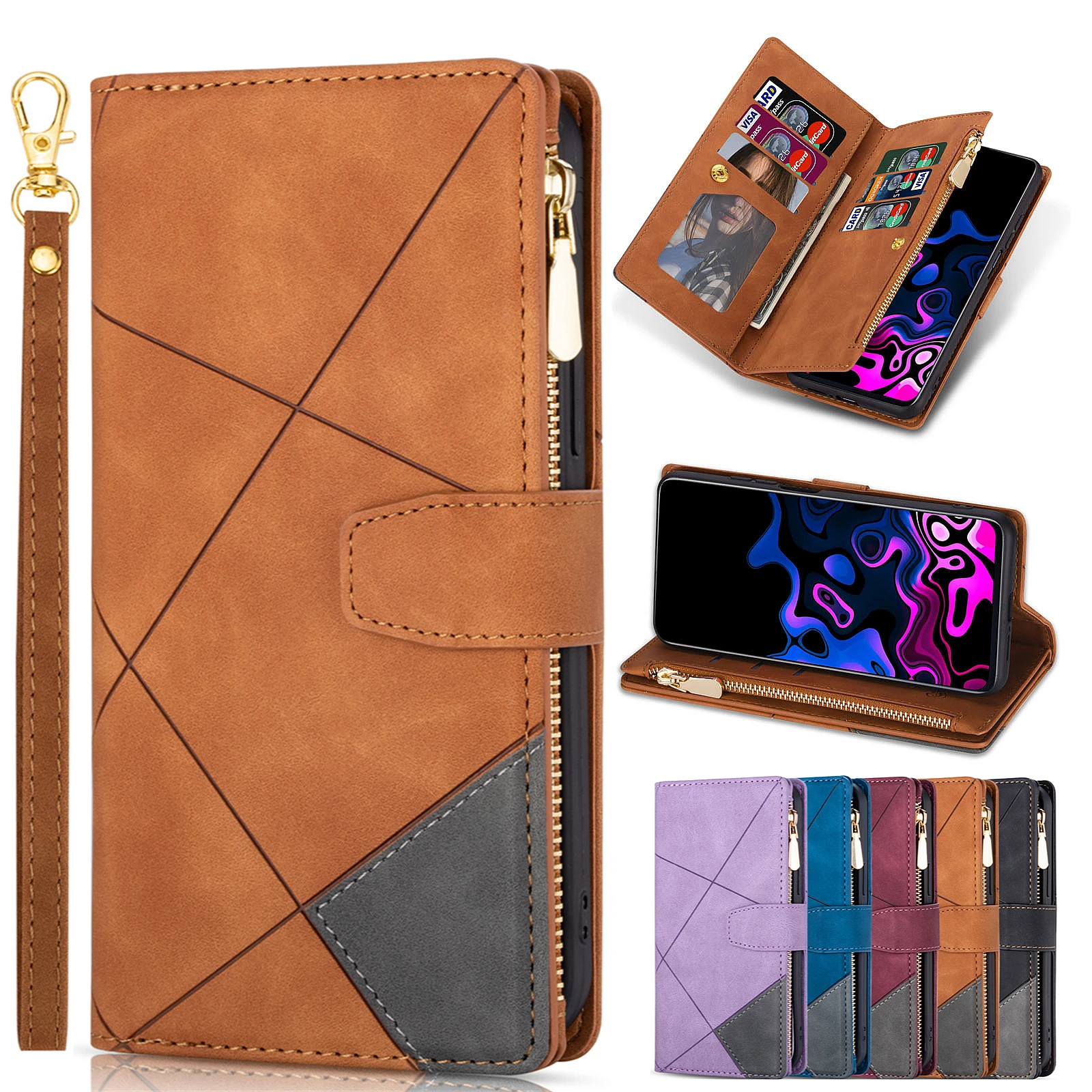 Skórzane etui z klapką dla Samsung Galaxy S23 FE S22 Ultra S21 Plus Note20 A14 A34 A54 A24 A13 A33 A53 A23 A52… Skórzane etui z klapką dla Samsung Galaxy S23 FE S22 Ultra S21 Plus Note20 A14 A34 A54 A24 A13 A33 A53 A23 A52…