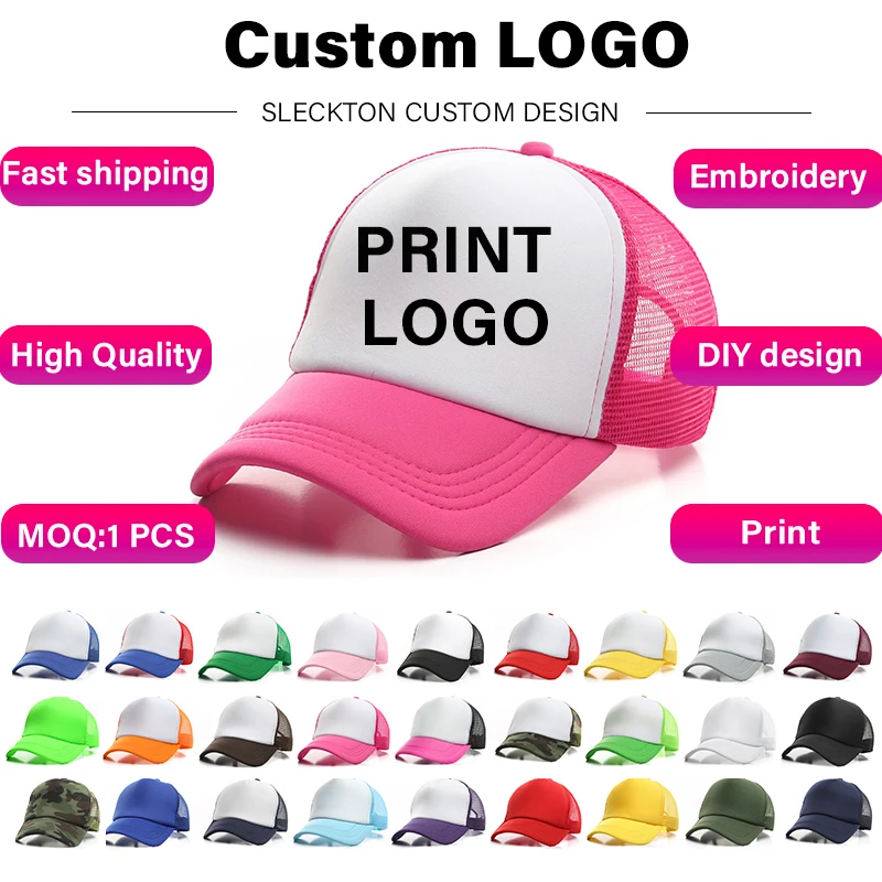 SLECKTON Niestandardowe LOGO Haftowana czapka z daszkiem dla kobiet i mężczyzn DIY Print Męska czapka z…