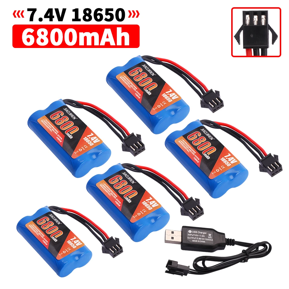 SM-3P Wtyczka Upgrade 7.4V 6800mAh Akumulator litowo-jonowy z ładowarką USB Do MN82 MN128 MN78 LC79 Akumulator…