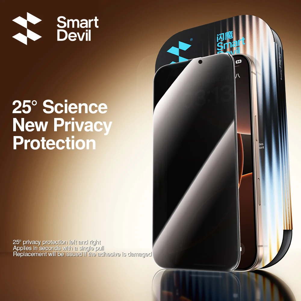 SmartDevil 1/2 PCS Privacy Tempered Glass dla iPhone 16 Pro Max 15 Bezpyłowa osłona ekranu dla iPhone 14 13…