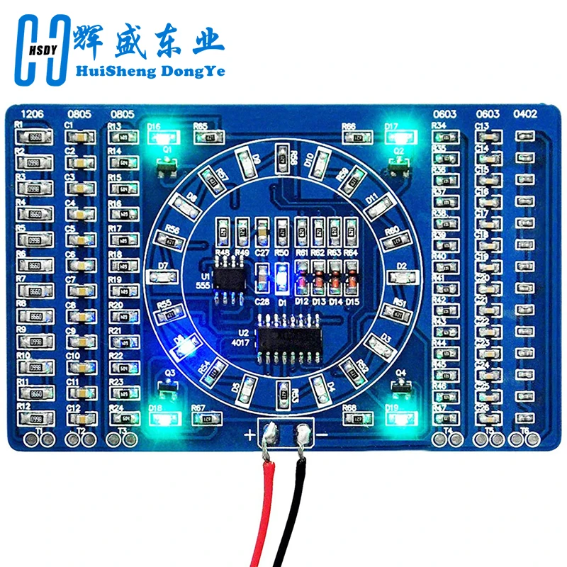 SMD NE555 CD4017 Obrotowe komponenty LED do lutowania Płyta do ćwiczeń umiejętności Obwody elektroniczne…