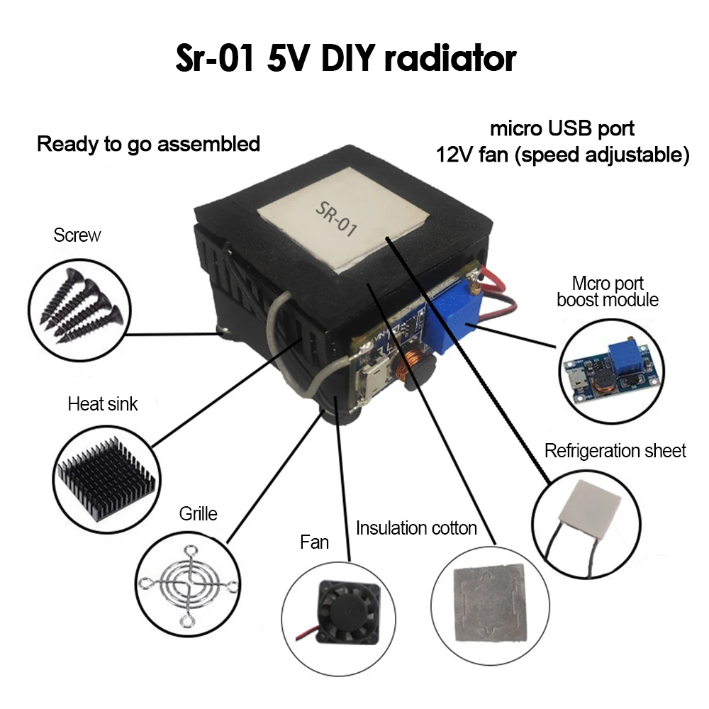 SR-01 5V DIY chłodnica do telefonu komórkowego półprzewodnikowy arkusz chłodniczy cichy artefakt chłodzenia…