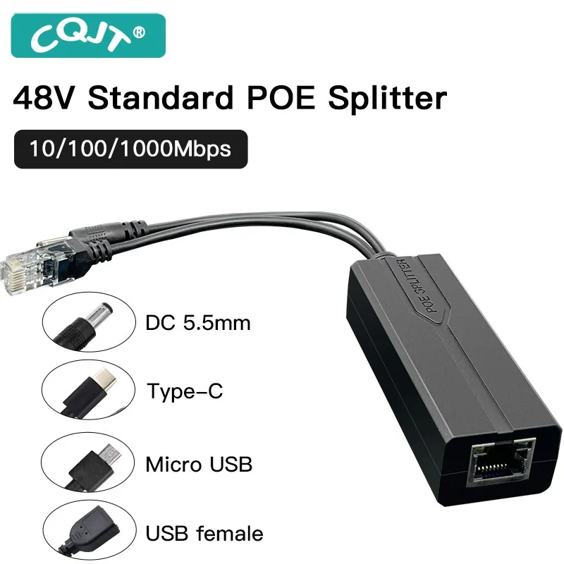 Standardowy rozdzielacz POE 48V do 5V 12V 1.2A 2.2A Micro USB tpye-C 100M/1000M POE Camera Injector Power… Standardowy rozdzielacz POE 48V do 5V 12V 1.2A 2.2A Micro USB tpye-C 100M/1000M POE Camera Injector Power…