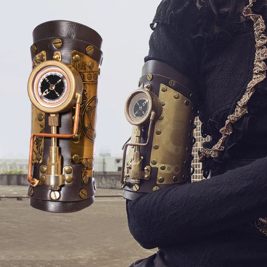Steampunk rękaw na ramię Cosplay akcesoria anime zbroja sprzęt kompas mechaniczny metalowy skórzany rekwizyt… Steampunk rękaw na ramię Cosplay akcesoria anime zbroja sprzęt kompas mechaniczny metalowy skórzany rekwizyt…