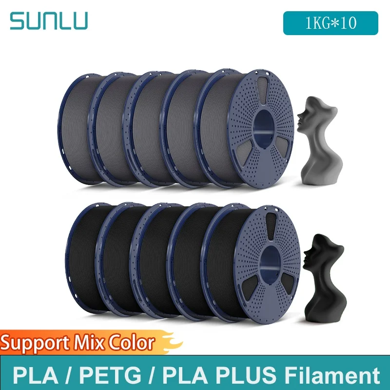 SUNLU 10KG Filament 3D PLA/PETG/PLA PLUS/Przezroczysty 1.75mm 10 Rolek 1KG, Równo Zawiązany Filament 3D do… SUNLU 10KG Filament 3D PLA/PETG/PLA PLUS/Przezroczysty 1.75mm 10 Rolek 1KG, Równo Zawiązany Filament 3D do…