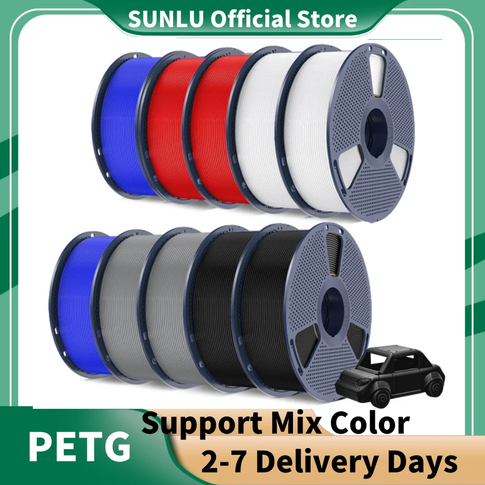 SUNLU 10KG PETG/ABS Filaments 10Rolls 3D Filament 1KG/roll 1.75mm 100% Filament Lines Up Neatly For 3D… SUNLU 10KG PETG/ABS Filaments 10Rolls 3D Filament 1KG/roll 1.75mm 100% Filament Lines Up Neatly For 3D…