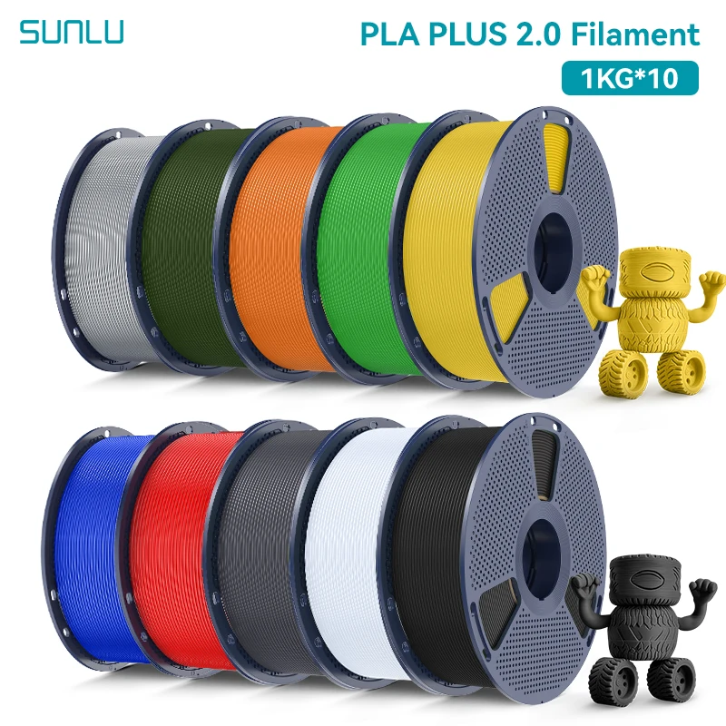 SUNLU 10KG PLA Plus 2.0 Filament do drukarek 3D 1.75mm, precyzyjnie nawinięty, mocniejszy, wytrzymały… SUNLU 10KG PLA Plus 2.0 Filament do drukarek 3D 1.75mm, precyzyjnie nawinięty, mocniejszy, wytrzymały…