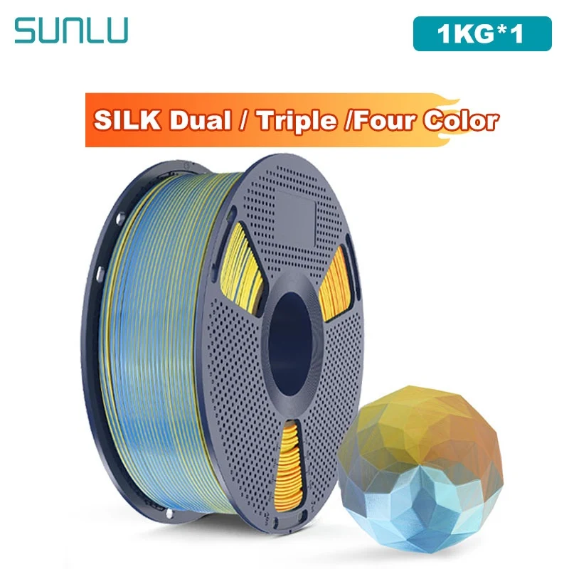 SUNLU 1KG FILAMENT DO DRUKARKI 3D SILK / Dual / Triple / Four Color 1.75mm 1000g Szpula (2.2lbs) Filament…