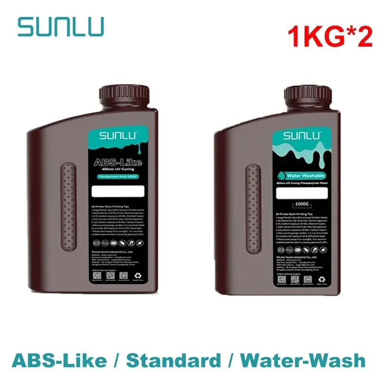 SUNLU 2KG Żywica 3D przypominająca ABS / Standardowa / Do mycia wodą, 405nm Żywica UV do większości drukarek…