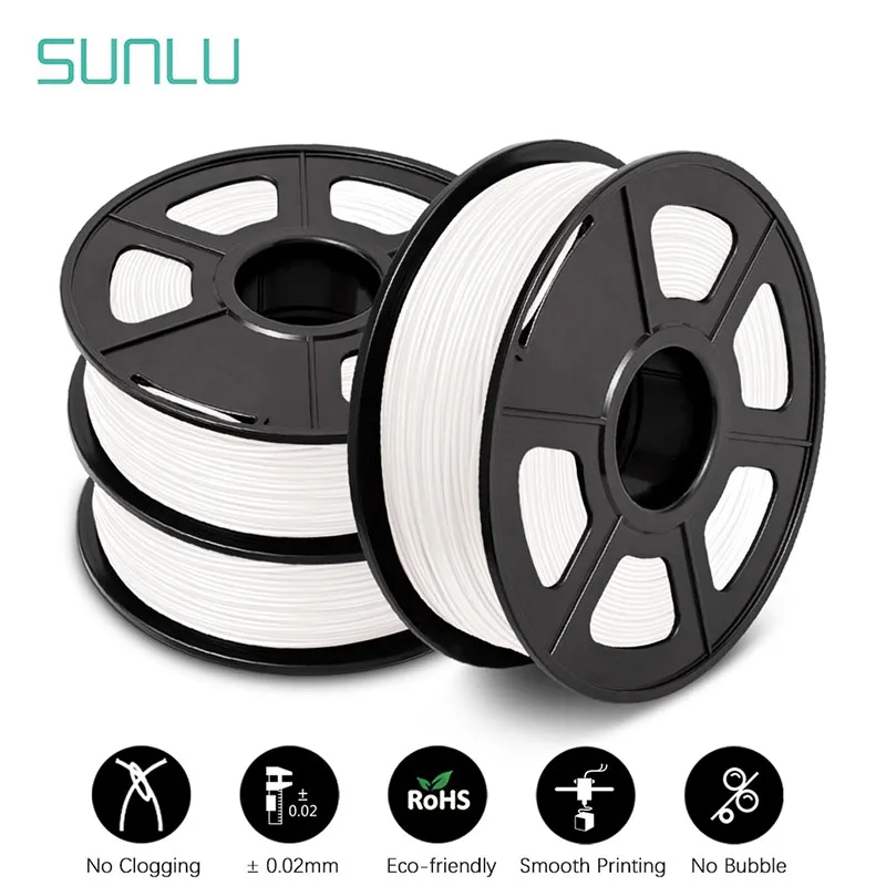 SUNLU 3 rolki PLA PETG Filament Druk 3D 1,75 MM Bezzapachowy Ekologiczny Dobra wytrzymałość PLAplus SILK 1 KG…