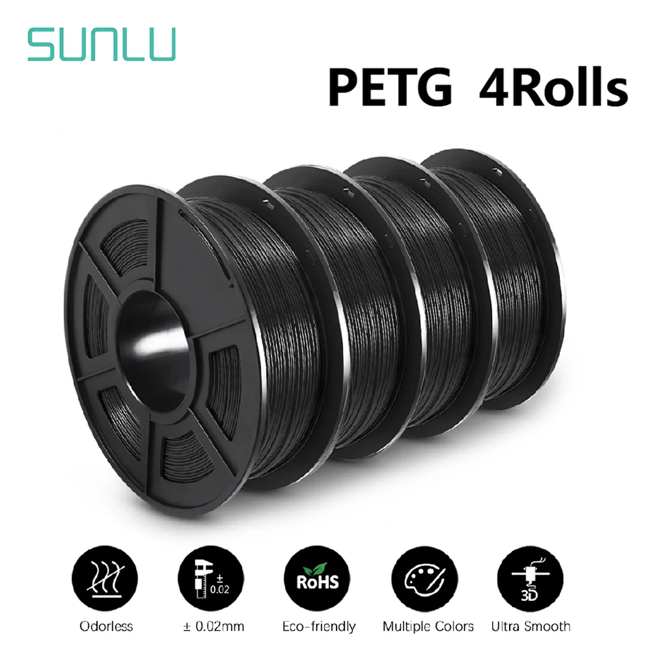 SUNLU 4 rolki PETG Filament 1KG Drukarka 3D 1,75MM Nietoksyczny Dobra wytrzymałość Biodegradowalny PLA PLAplus… SUNLU 4 rolki PETG Filament 1KG Drukarka 3D 1,75MM Nietoksyczny Dobra wytrzymałość Biodegradowalny PLA PLAplus…