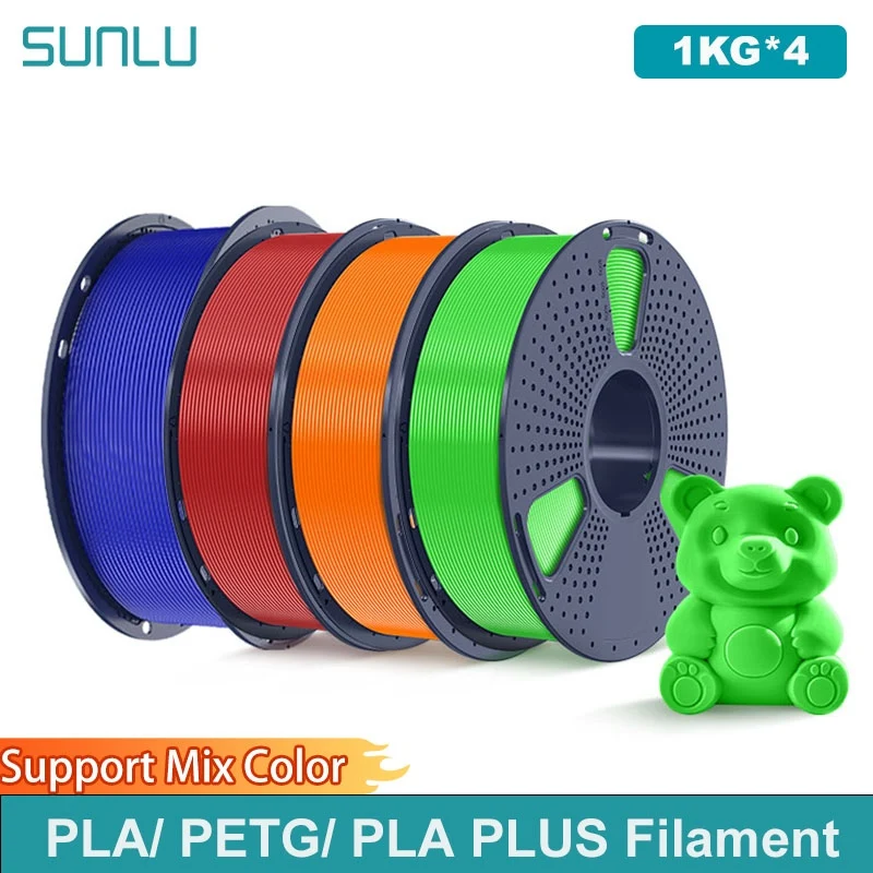 SUNLU 4KG Filament 3D PLA/PETG/PLA PLUS/Przezroczysty 1.75mm 5 Rolek po 1KG, Równo Zawiązany Filament do… SUNLU 4KG Filament 3D PLA/PETG/PLA PLUS/Przezroczysty 1.75mm 5 Rolek po 1KG, Równo Zawiązany Filament do…