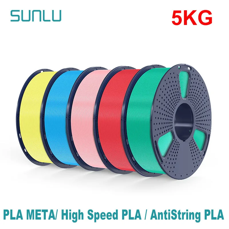 SUNLU 5KG 3D AntiString PLA/PLA Meta/High Speed PLA Filament 1.75mm 1KG/Roll 3D Printer Neatly Wound 3D… SUNLU 5KG 3D AntiString PLA/PLA Meta/High Speed PLA Filament 1.75mm 1KG/Roll 3D Printer Neatly Wound 3D…