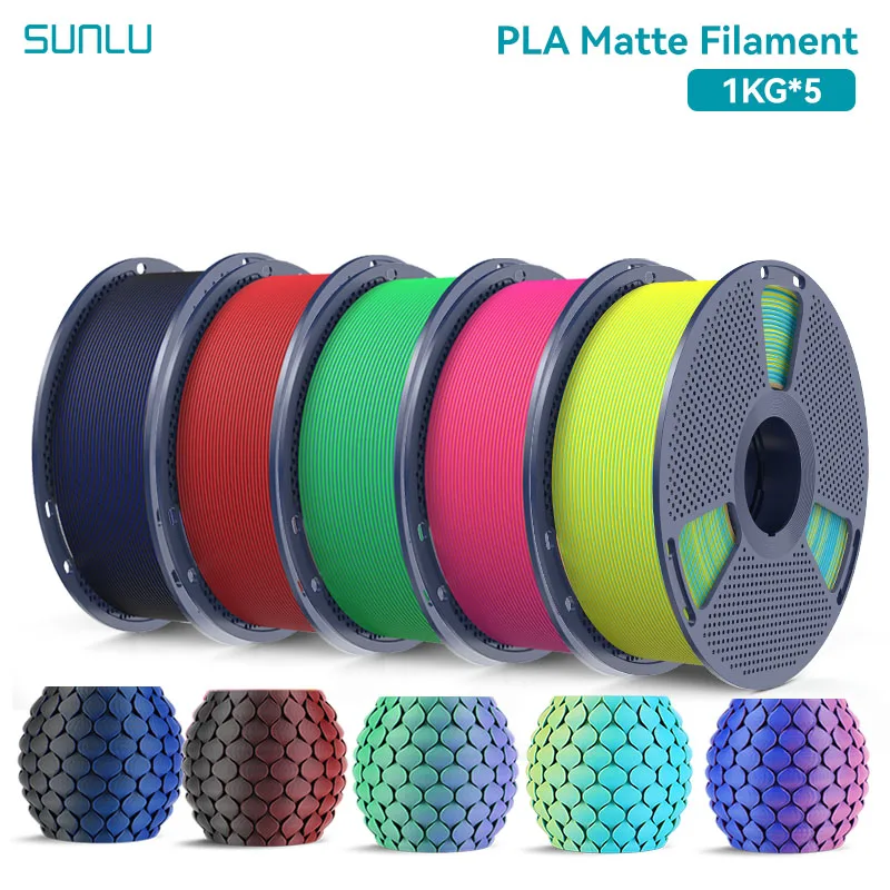 SUNLU 5KG Dwukolorowy Matowy Filament do Drukarek 3D 1.75mm 1kg +/- 0.02mm PLA Matowy Filament Pasuje do…