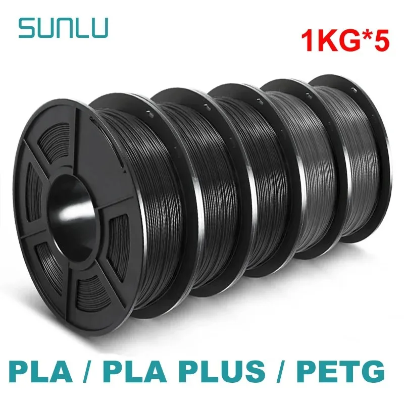SUNLU 5KG Filament 3D PLA/PETG/PLA PLUS/Przezroczysty 1.75mm 5 Rolek po 1KG, Równo Zawiązany Filament do… SUNLU 5KG Filament 3D PLA/PETG/PLA PLUS/Przezroczysty 1.75mm 5 Rolek po 1KG, Równo Zawiązany Filament do…