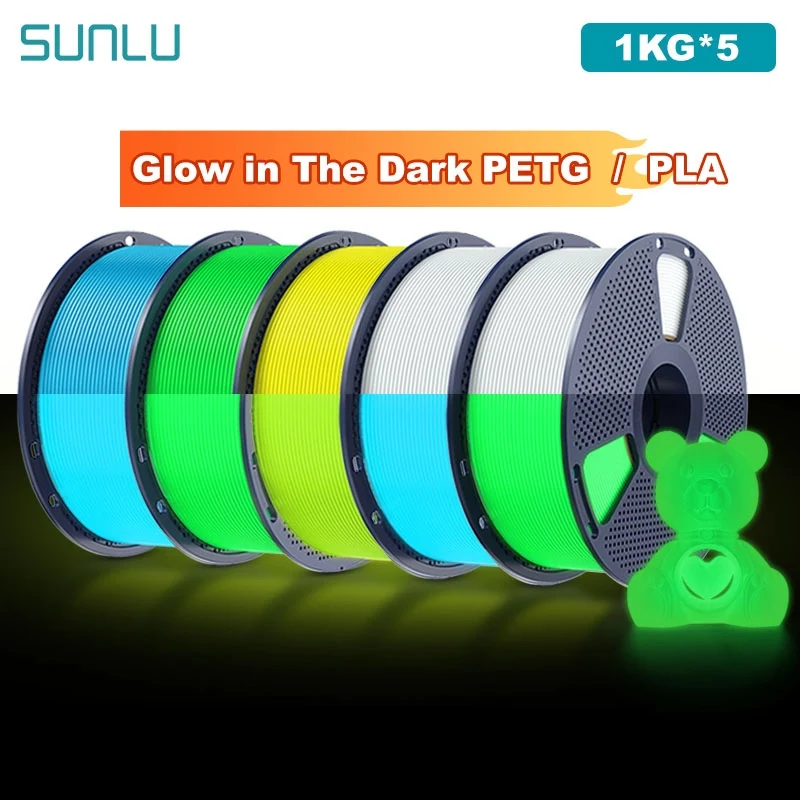 SUNLU 5KG Filament PETG/PLA Świecący w Ciemności, Równo Nawinięty, Luminescencyjny Filament 1.75mm +/- 0.02mm… SUNLU 5KG Filament PETG/PLA Świecący w Ciemności, Równo Nawinięty, Luminescencyjny Filament 1.75mm +/- 0.02mm…