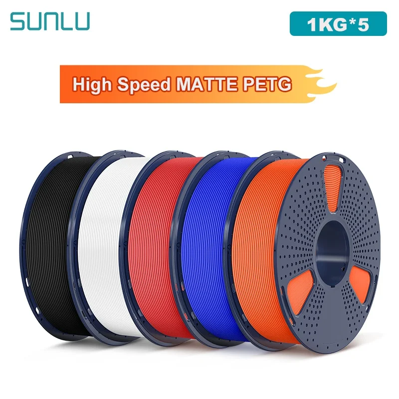 SUNLU 5KG High Speed Matte PETG Filament 1.75mm +/- 0.02 mm 1kg Spool (2.2lbs) High Speed Printing Filament… SUNLU 5KG High Speed Matte PETG Filament 1.75mm +/- 0.02 mm 1kg Spool (2.2lbs) High Speed Printing Filament…