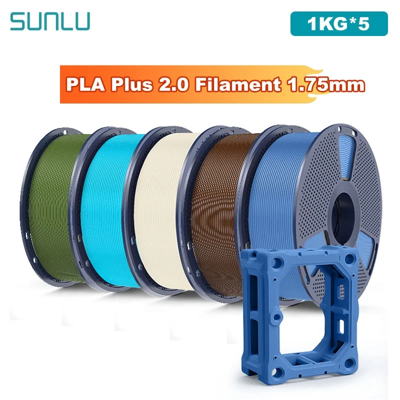 SUNLU 5KG PLA Plus 2.0 Filament do drukarek 3D 1.75mm 1000g Szpula (2.2lbs) Równo Złożony Filament Bez…