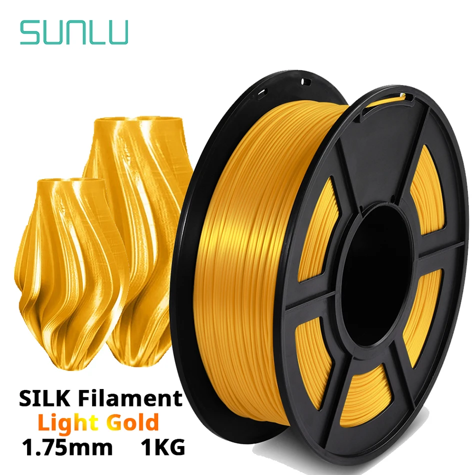 SUNLU jedwab PLA 3D Filament 1.75MM 1KG blisko efektu jedwabna tekstura bez bąbelków, ekologiczny…