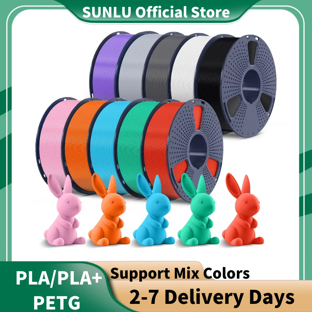 SUNLU PLA PETG PLA Plus Filaments 10 Rolls 3D Filament 1KG/roll 1.75mm 100% Filament Lines Neatly For 3D… SUNLU PLA PETG PLA Plus Filaments 10 Rolls 3D Filament 1KG/roll 1.75mm 100% Filament Lines Neatly For 3D…