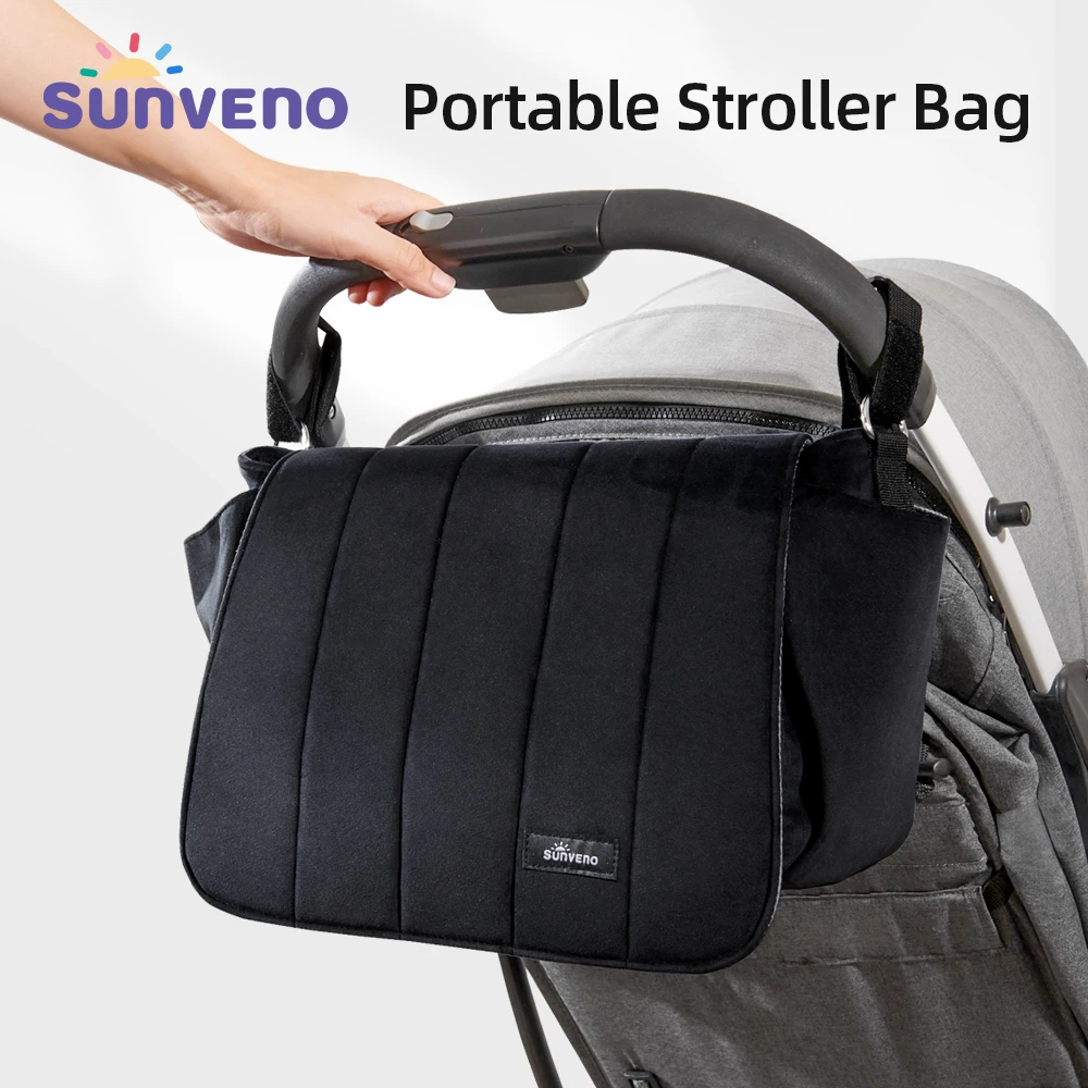 Sunveno czarna sztruksowa torba Organizer na pieluszki na pieluchy o dużej pojemności mama Crossbody…