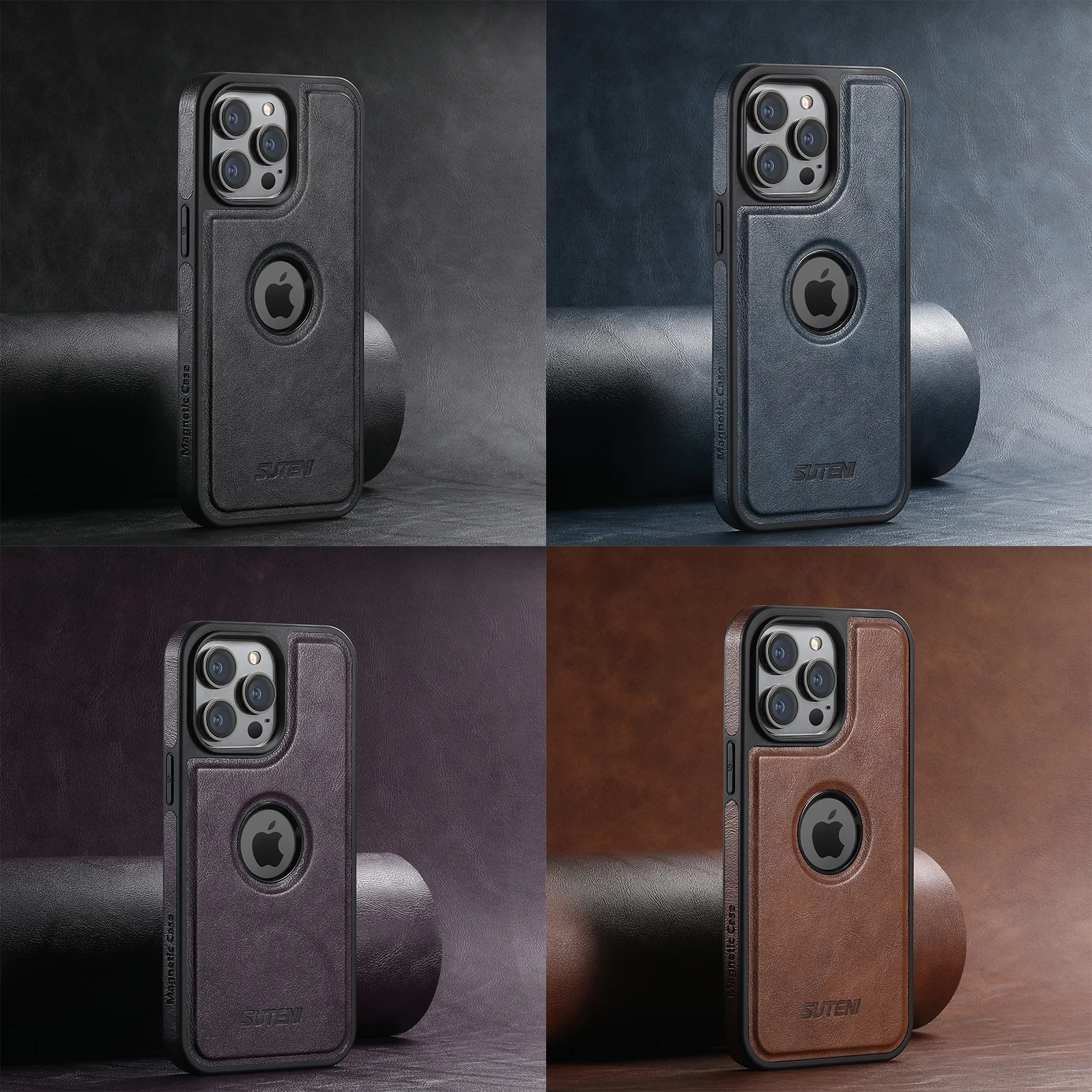 SUTENI Bezprzewodowe Ładowanie Luksusowe Etui na Telefon z Imitacji Skóry z Magnesem do iPhone 17 Pro Max 16… SUTENI Bezprzewodowe Ładowanie Luksusowe Etui na Telefon z Imitacji Skóry z Magnesem do iPhone 17 Pro Max 16…