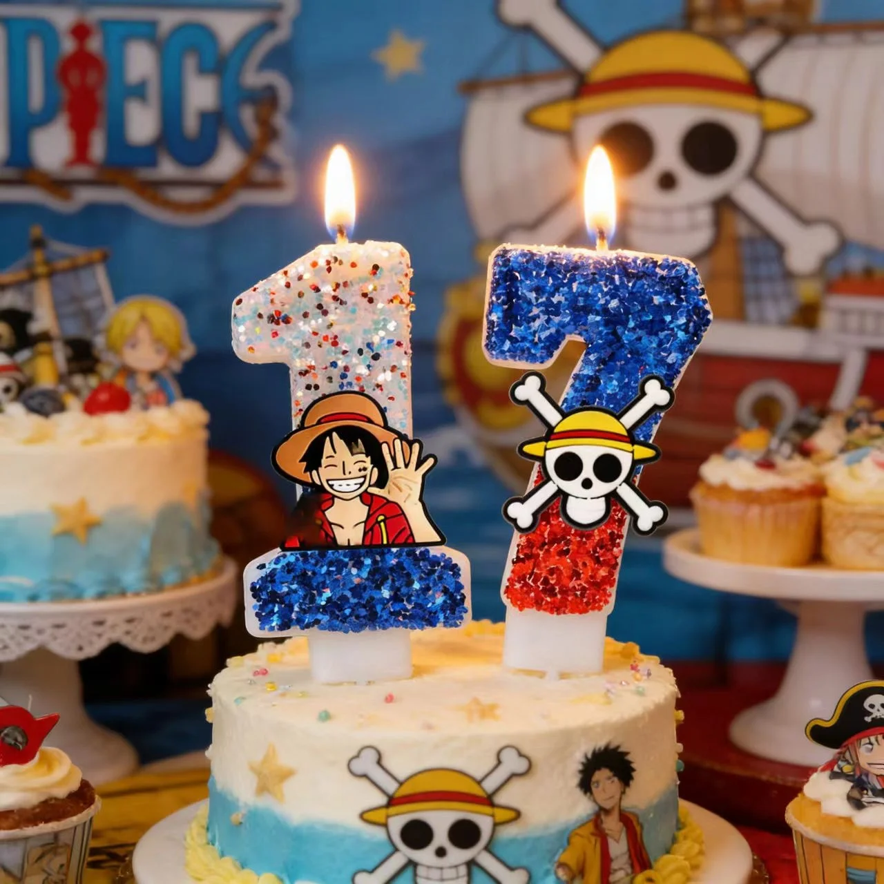 Świeczka tematyczna One Piece, cyfry 0-9, świeczka Luffy, dekoracja na tort, przyjęcie urodzinowe dla dzieci… Świeczka tematyczna One Piece, cyfry 0-9, świeczka Luffy, dekoracja na tort, przyjęcie urodzinowe dla dzieci…
