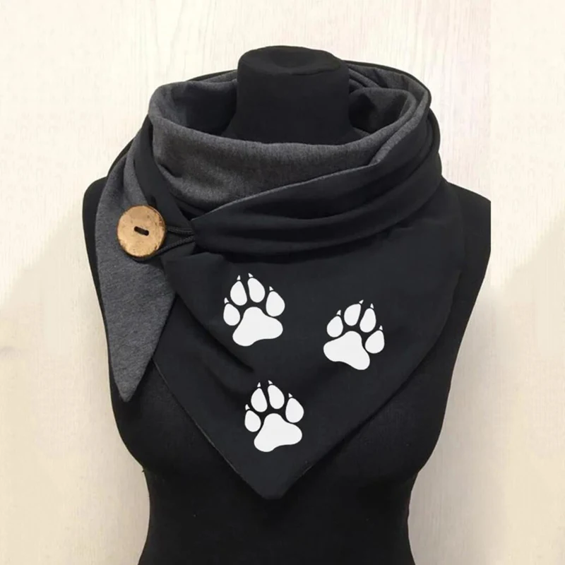 Szalik i szal z nadrukiem 3D dla kobiet Cat Paw Casual