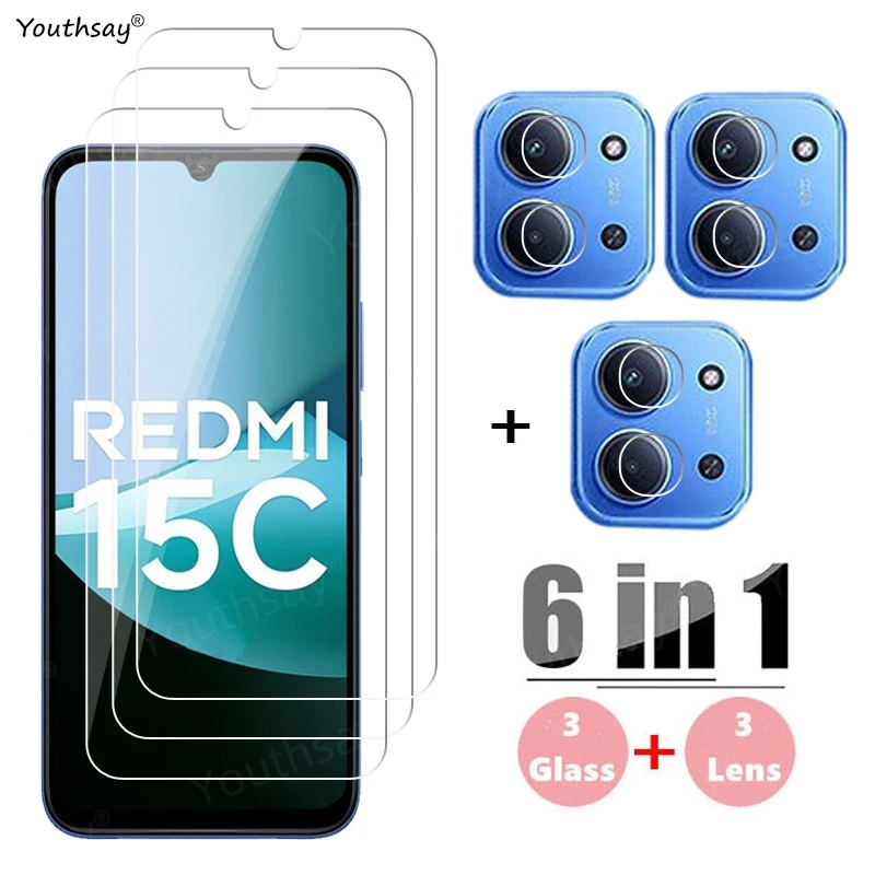 Szkło hartowane 6w1 Full Gule do Xiaomi Redmi 15C, folia ochronna na ekran i obiektyw aparatu Redmi 15C Szkło hartowane 6w1 Full Gule do Xiaomi Redmi 15C, folia ochronna na ekran i obiektyw aparatu Redmi 15C