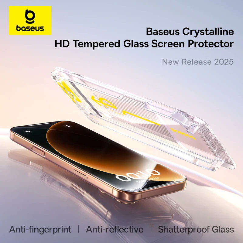 Szkło Hartowane Baseus Crystalline HD na Ekran do iPhone 17 Pro Max, Pełne Pokrycie, Bezpyłowa Instalacja Szkło Hartowane Baseus Crystalline HD na Ekran do iPhone 17 Pro Max, Pełne Pokrycie, Bezpyłowa Instalacja