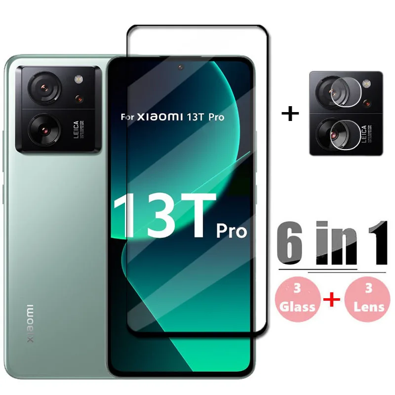 Szkło osłony 6w1 do Xiaomi 13T Pro Szkło hartowane Xiaomi 13T Pro Screen Protector HD Folia ochronna na…