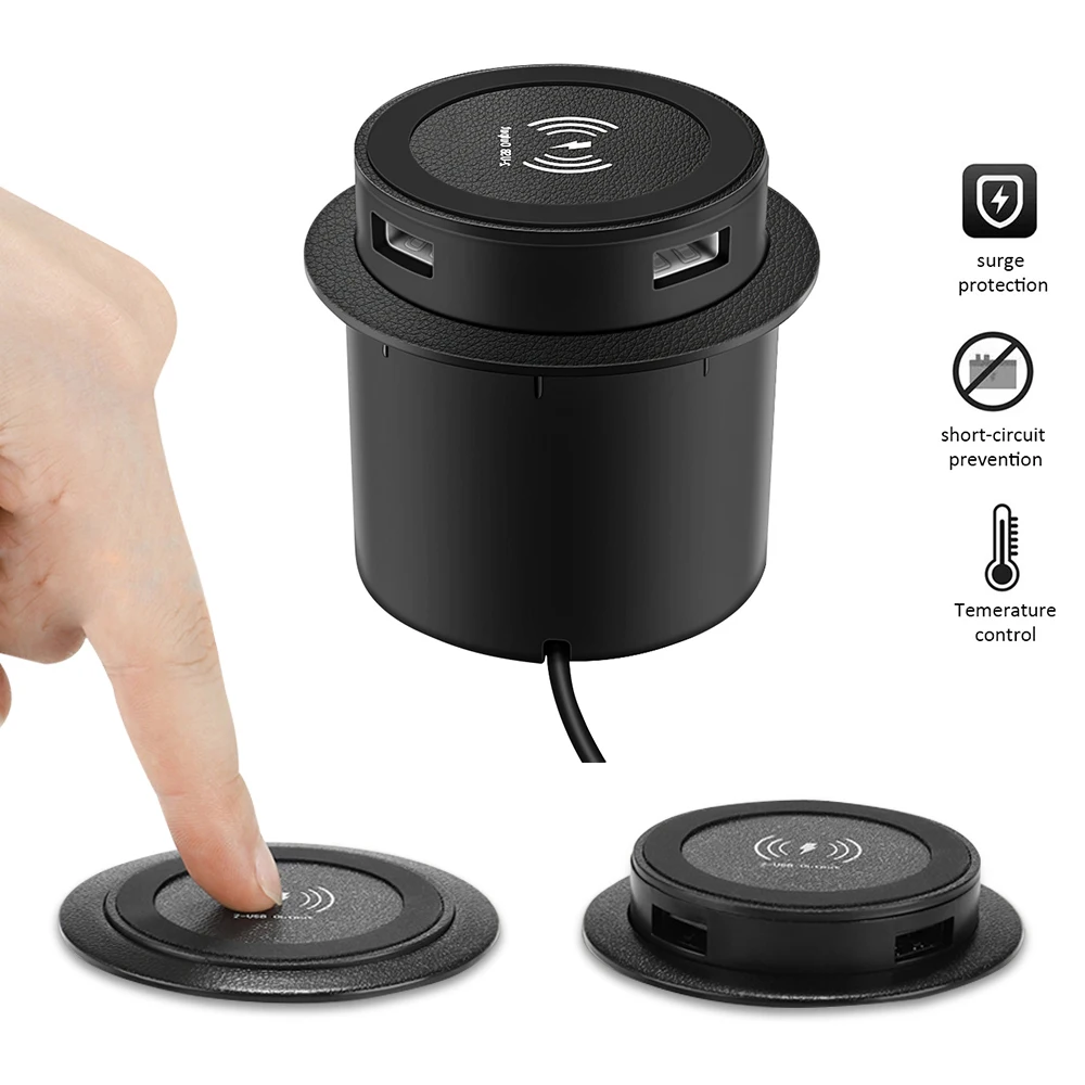 Szybka bezprzewodowa ładowarka Wyskakująca wbudowana szybka bezprzewodowa ładowarka z portem USB 30 W…