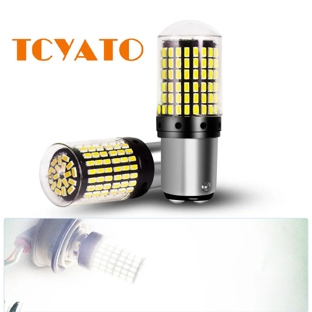 TCYATO 2 szt. 1156 P21W BAU15S PY21W T20 7440 W21W 3157 1157 P21/5W W21/5W Żarówki LED 144smd LED CanBus do… TCYATO 2 szt. 1156 P21W BAU15S PY21W T20 7440 W21W 3157 1157 P21/5W W21/5W Żarówki LED 144smd LED CanBus do…