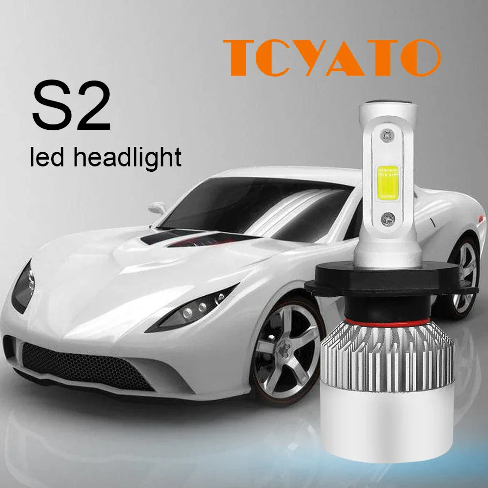 TCYATO 2pcs Car S2 Headlight Bulbs LED H1 H7 H4 9005 9006 Auto 72W 8000LM 6500K No Error Lamp Low High Beam… TCYATO 2pcs Car S2 Headlight Bulbs LED H1 H7 H4 9005 9006 Auto 72W 8000LM 6500K No Error Lamp Low High Beam…