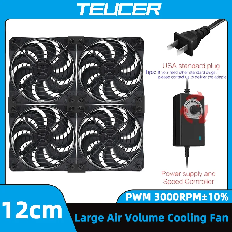 TEUCER 120mm 3000RPM Wentylator chłodzący z kontrolerem 12V 220V Btc Wentylator wyciągowy do obudowy maszyny… TEUCER 120mm 3000RPM Wentylator chłodzący z kontrolerem 12V 220V Btc Wentylator wyciągowy do obudowy maszyny…