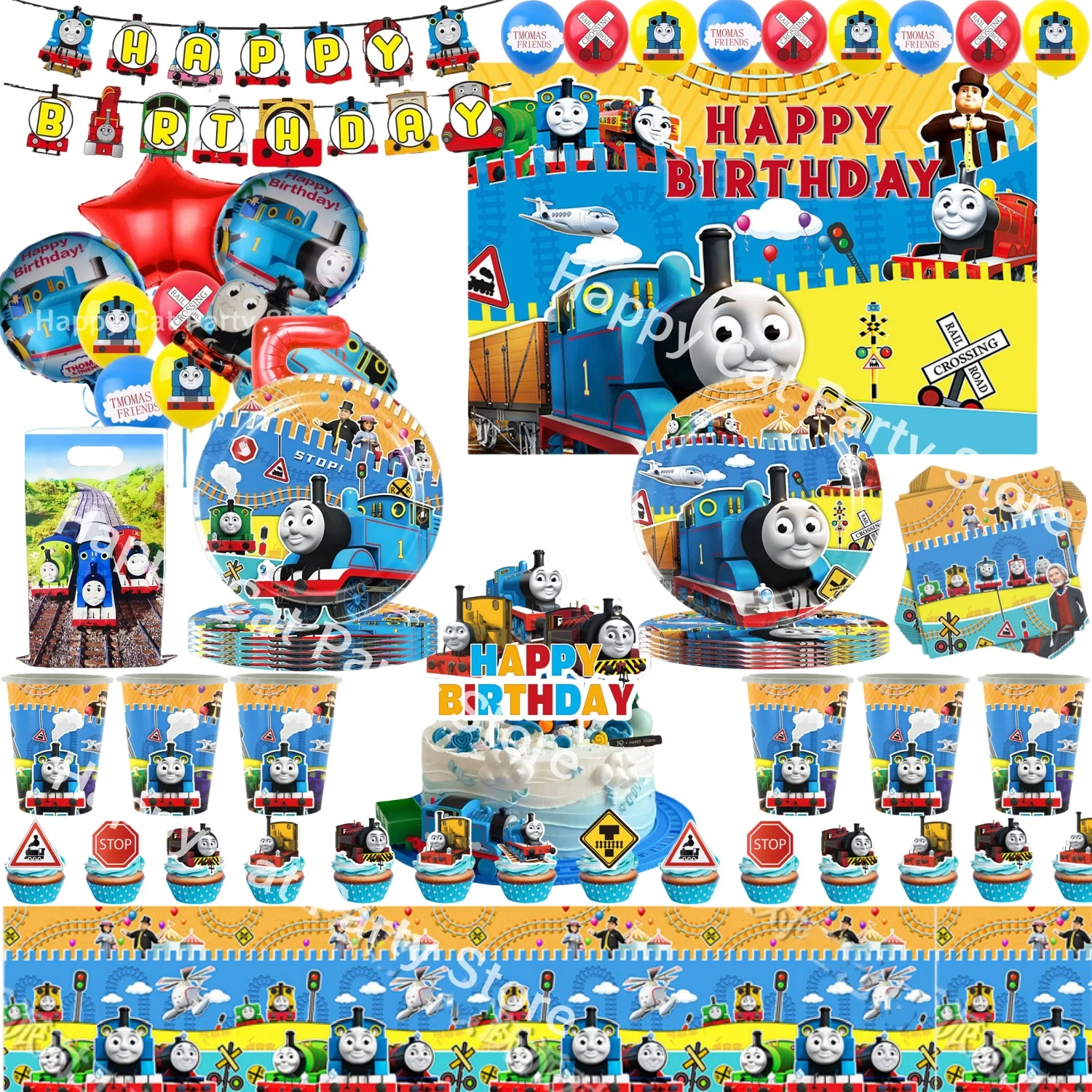 Thomas The Train Birthday Party Decor Thomas Tableware Tablecloth Plate Cup Balloon Baby Shower Kids Favors… Thomas The Train Birthday Party Decor Thomas Tableware Tablecloth Plate Cup Balloon Baby Shower Kids Favors…