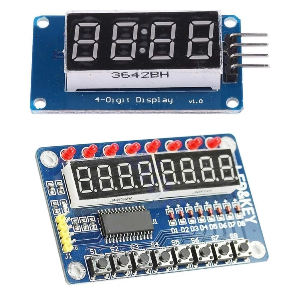 TM1637 4 bity/TM1638 8-bitowy cyfrowy moduł wyświetlacza LED 7-segmentowy zegar CZERWONA rura anodowa Cztery… TM1637 4 bity/TM1638 8-bitowy cyfrowy moduł wyświetlacza LED 7-segmentowy zegar CZERWONA rura anodowa Cztery…
