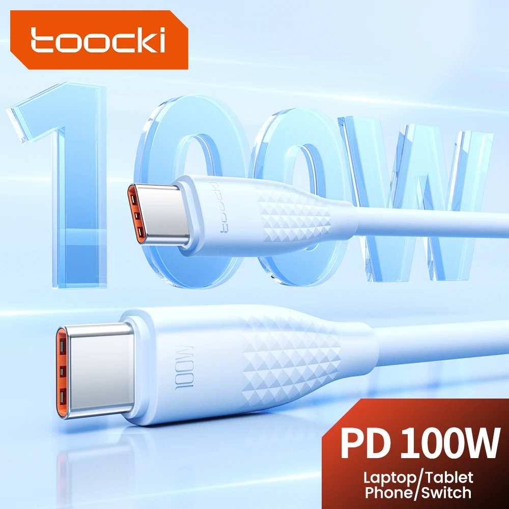 Toocki 100W Kabel USB C do typu C Szybkie ładowanie Kabel do ładowania danych Kabel do iPhone’a 15 Macbook…