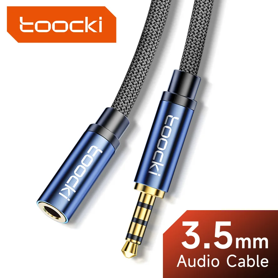 Toocki Aux Cable Jack 3.5mm męski do żeńskiego przedłużacza audio z mikrofonem do słuchawek Xiaomi Przedłużacz… Toocki Aux Cable Jack 3.5mm męski do żeńskiego przedłużacza audio z mikrofonem do słuchawek Xiaomi Przedłużacz…