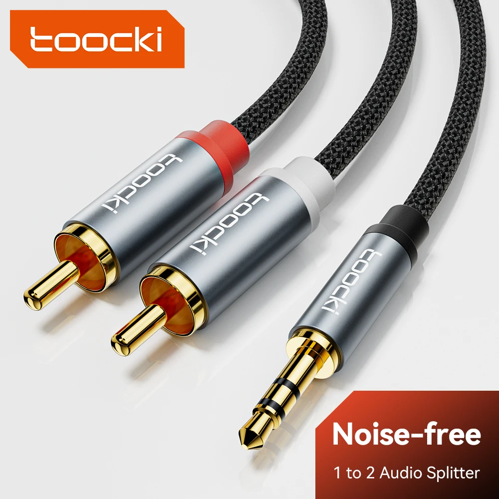 Toocki Kabel audio RCA 3,5 mm męski do 2RCA Kabel głośnikowy męski Rozgałęźnik AUX 2 RCA Gniazdo do telewizora… Toocki Kabel audio RCA 3,5 mm męski do 2RCA Kabel głośnikowy męski Rozgałęźnik AUX 2 RCA Gniazdo do telewizora…