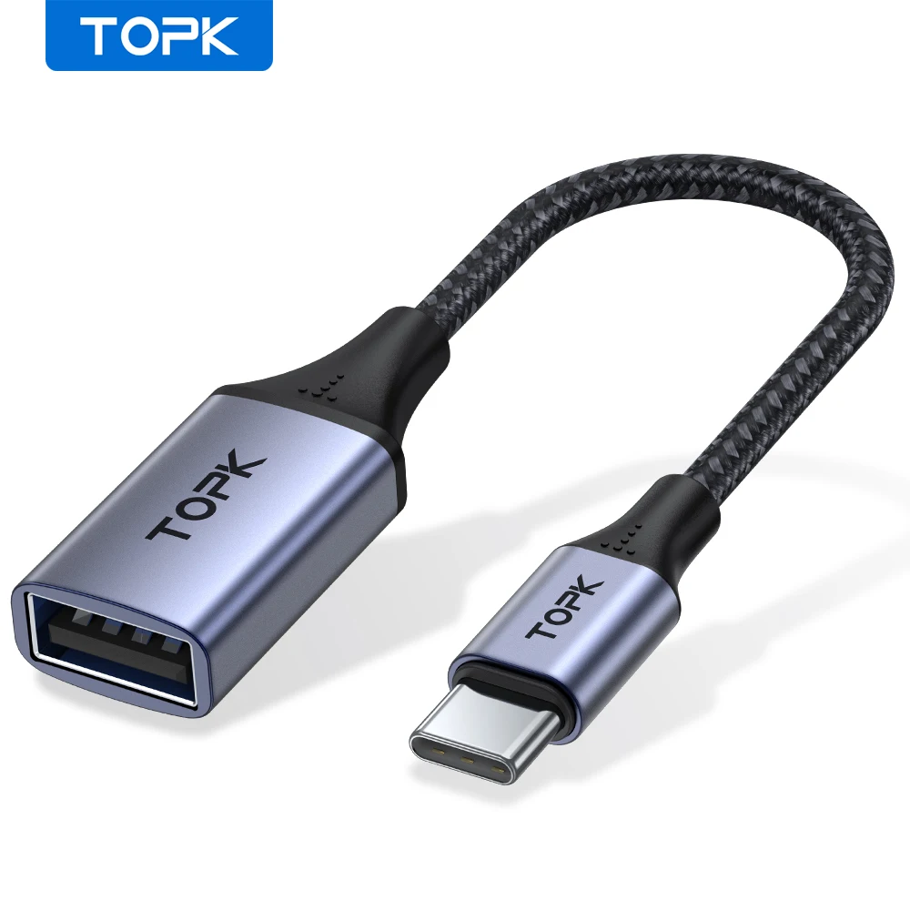 TOPK USB C na USB A Dapter OTG Kabel typu C męski na USB 3.0 2.0 żeński do MacBooka Pro Adapter Samsung Typ C TOPK USB C na USB A Dapter OTG Kabel typu C męski na USB 3.0 2.0 żeński do MacBooka Pro Adapter Samsung Typ C